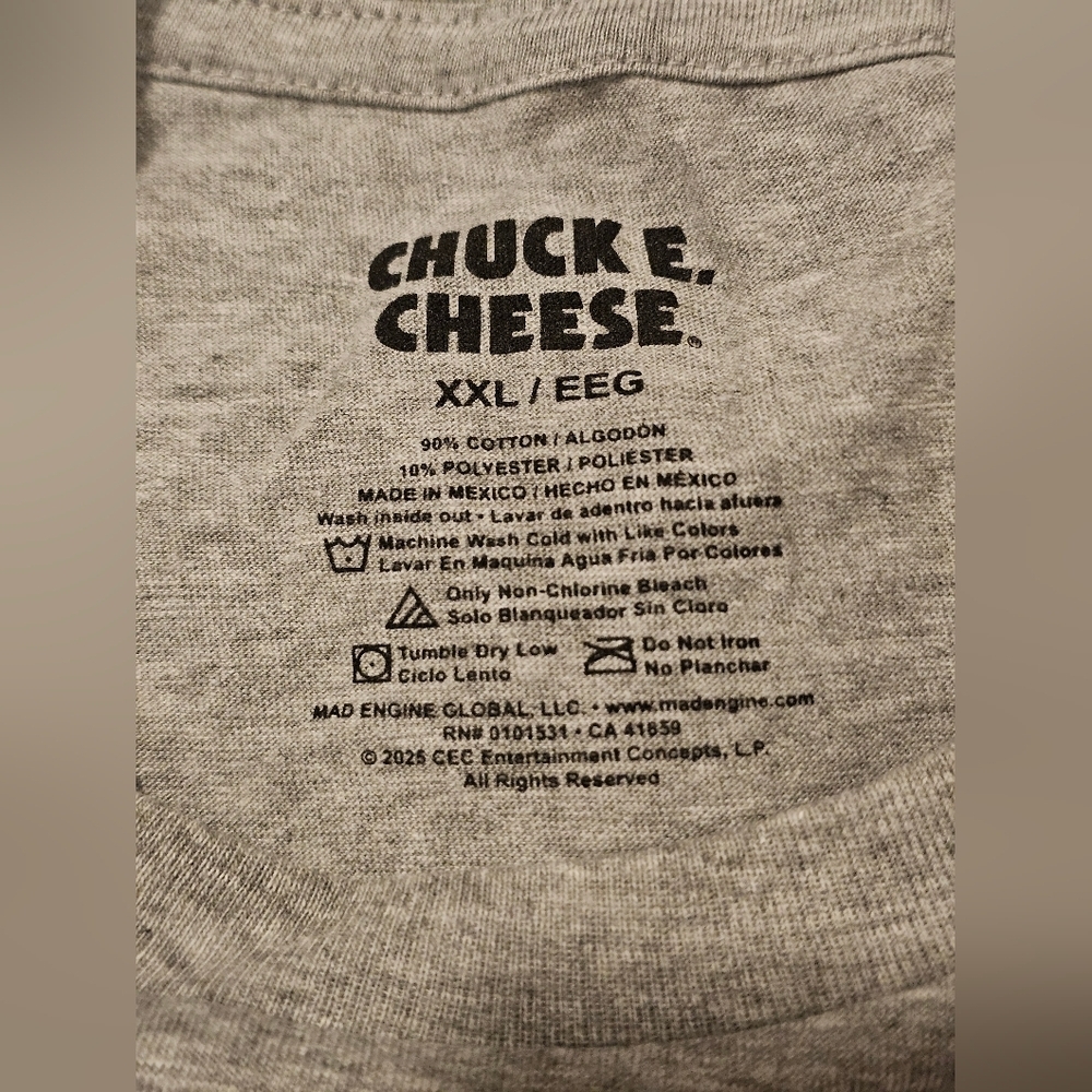 Chuck E. Cheese Men's 2XL, Keep It Cheesy, New! - Picture 4 of 4